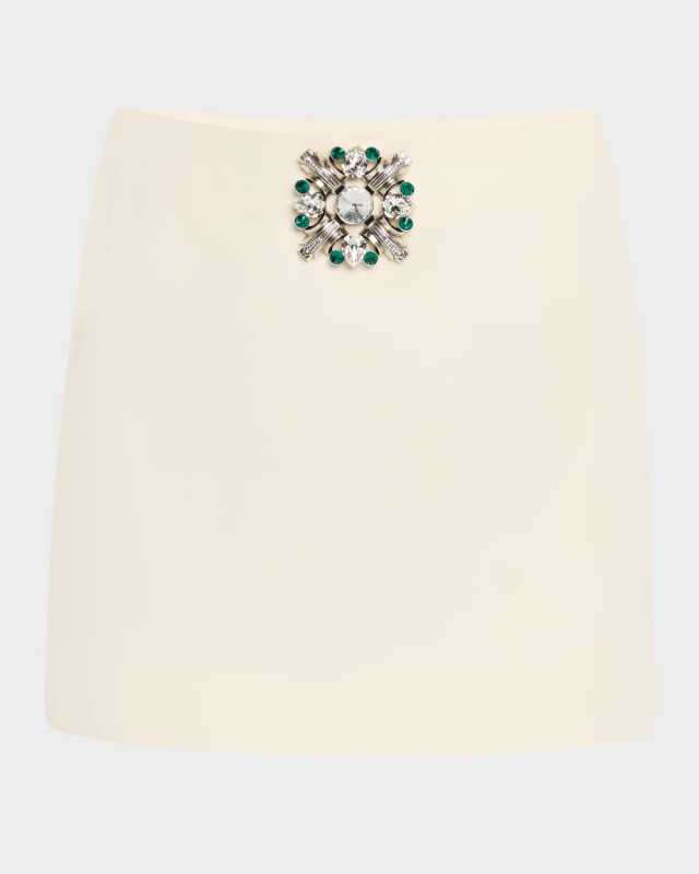 Crystal Brooch Mini Skirt